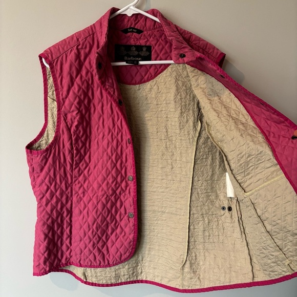 Barbour Fulbourn Lightweight Short Gilet Quilted Vest Fuscia Hot Pink Mauve 14 - Picture 6 of 7